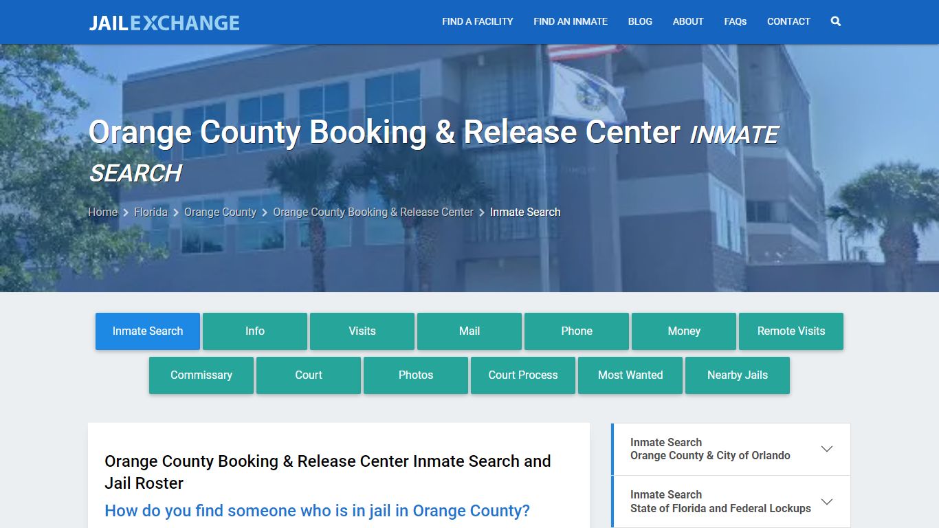 Orange County Booking & Release Center Inmate Search - Jail Exchange